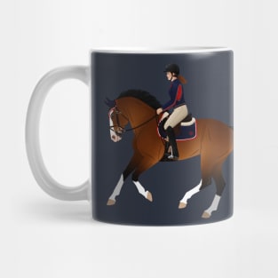 Bay English Horse and Rider - Equine Rampaige Mug